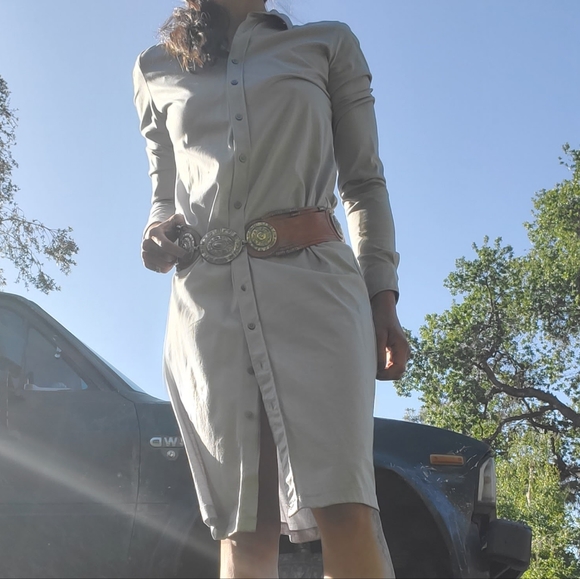 CALVIN KLEIN Longsleeve Button Down Shirt Midi Dress 6 - Picture 5 of 8